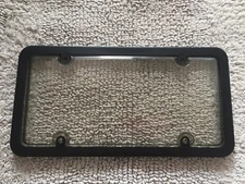 Corvette License Plate Frame Black with Plastic Cover