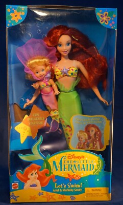 1997 DISNEY'S LITTLE MERMAID LET'S SWIM ARIEL & MER BABY SANDY MATTEL ...