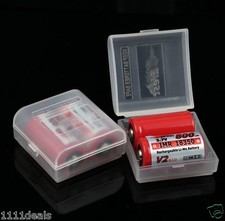 1 White Clear Plastic Battery Case/Box for 18350 Battery