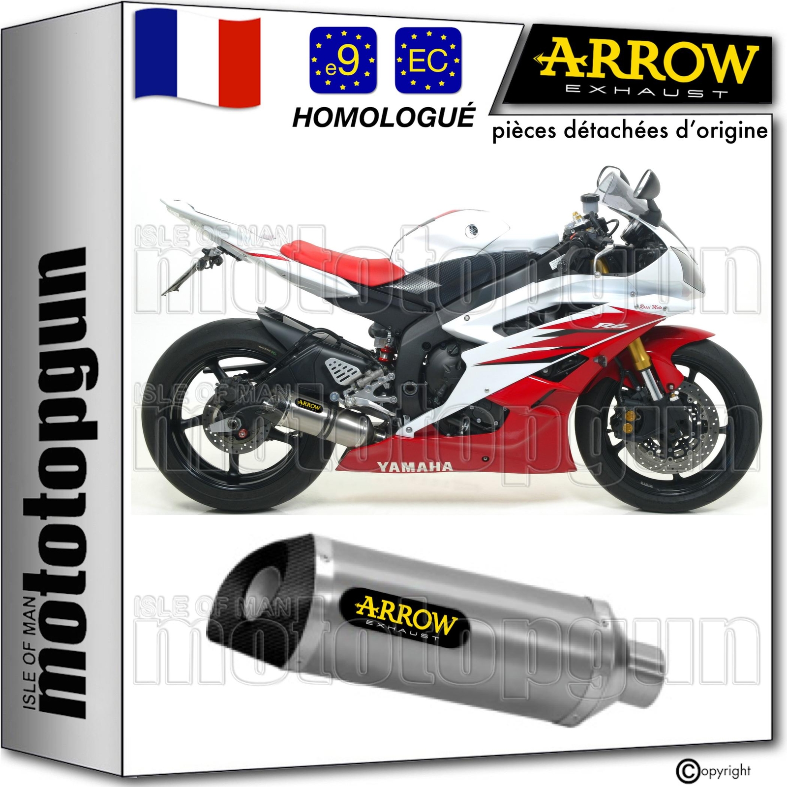 Silencieux Arrow titane Yamaha YZF R6 2006 idéal pour sorties circuit et route