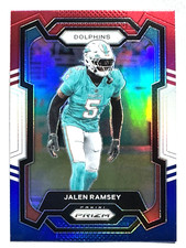 JALEN RAMSEY Dolphins 2023 Panini Prizm RED, WHITE & BLUE PARALLEL Card #184