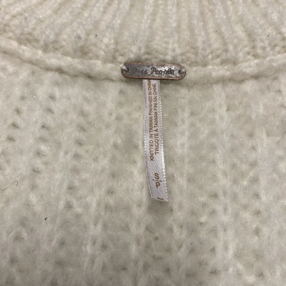Suéter Free People Talla Pequeña Marfil Gran Tamaño Grueso Tejido Elastizado Boho Acogedor Foto 2 de 4