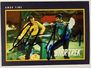 William Shatner Leonard Nimoy signed sports card Star Trek TOS Original Series