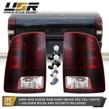 Dark Red Smoke Lens Tail Light Set (L+R) For 09-18 Ram PickUp Truck All Models