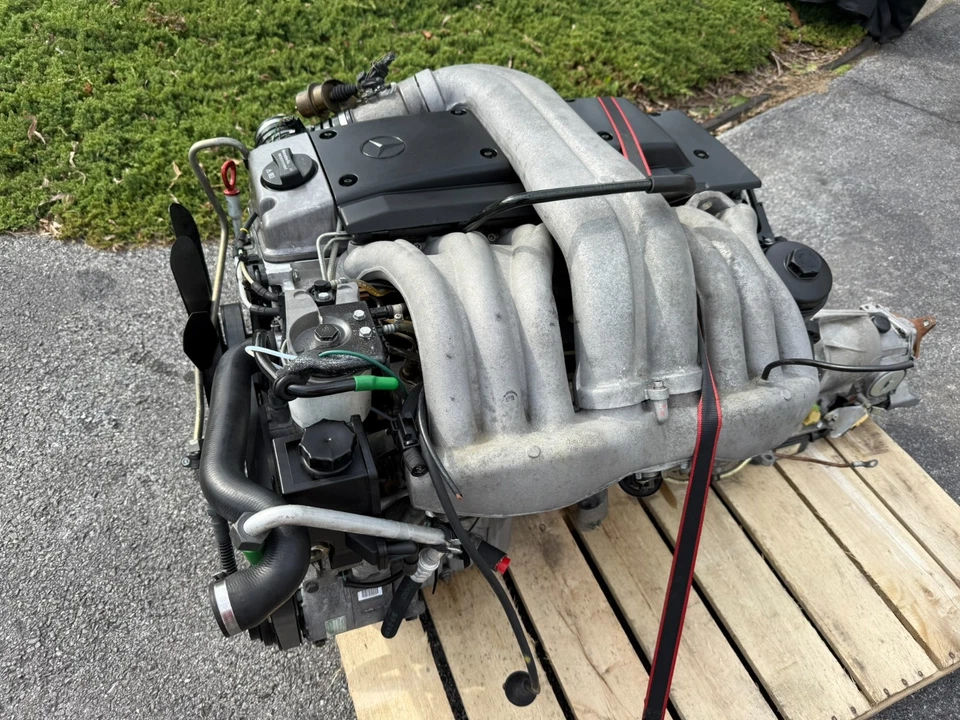 95-97 Mercedes-Benz E300 OM606 Engine Complete Assembly + Transmission Only 49K - Image 4 of 4