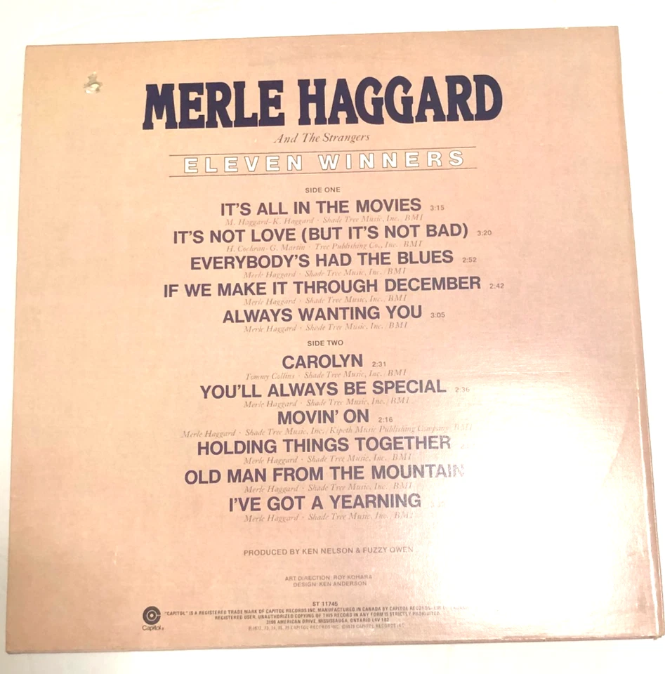 Merle Haggard And The Strangers Eleven Winners Lp Greatest Hits Nm - Image 2 of 4