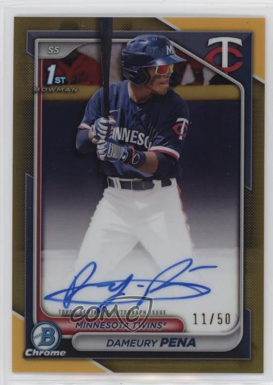 2024 Bowman Chrome Prospect Auto Gold Refractor /50 Dameury Pena #CPA-DPE Auto