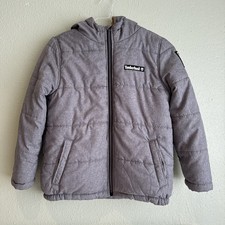 Boys Timberland/Puffer Coat/Gray Size - Med 10/12 Plus Bonus Hat Hoodie