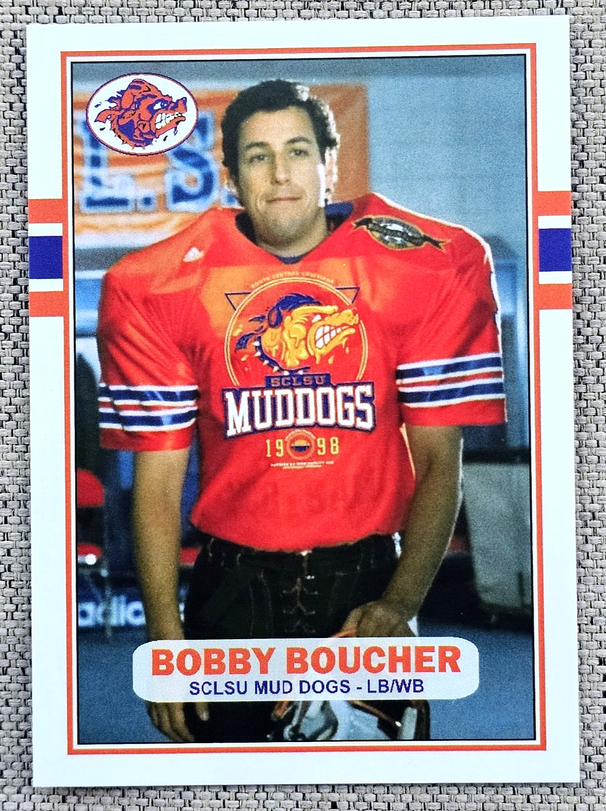 BOBBY BOUCHER THE WATERBOY FOOTBALL CARD ADAM SANDLER FUNNY MOVIE MEMORABILA