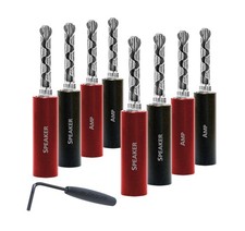AudioQuest SureGrip 100 BFA Silver Set of 8 Speakerwire Banana Connectors