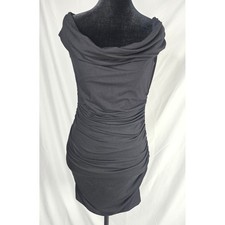 Reformation Black Ruched Bodycon Mini Dress Off Shoulder Cocktail Party Size S
