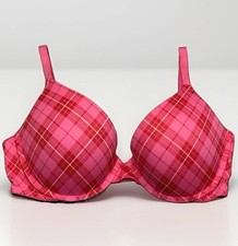 EUC Victoria's Secret PINK Wear Everywhere Pink Plaid Adjustable Push-Up Bra 36D