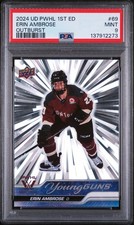 2024 UD PWHL 1st Edition Erin Ambrose Young Guns Outburst #69 RC Montréal PSA 9