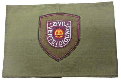 Allemagne de l'Est DDR - Brassard ZIVIL VERTEIDIGUNG - toile verte - Photo 1/2