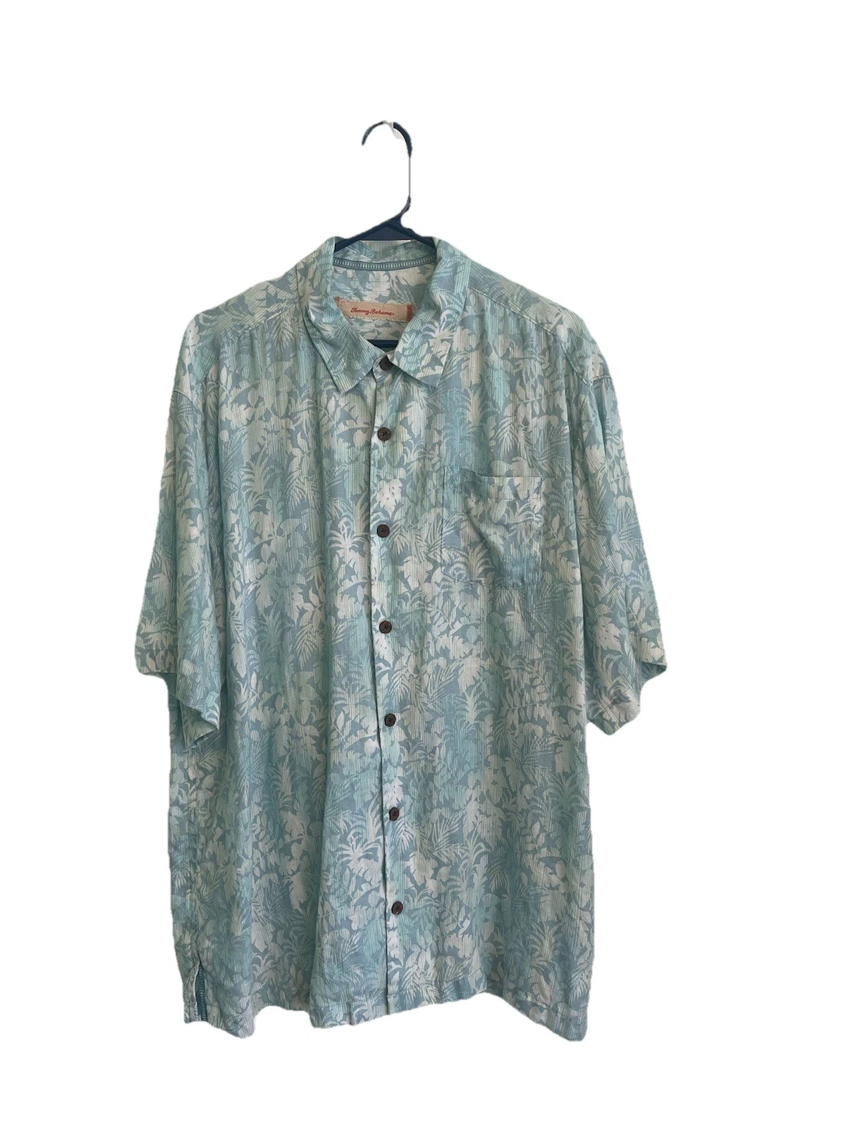 Tommy Bahama Mens Multicolor Palm Leaves Linen Short Sleeve Button Up Shirt XL