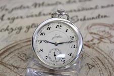 Raro antico orologio da tasca Junghans calibro 41 in argento massiccio 0.900 pocket watch