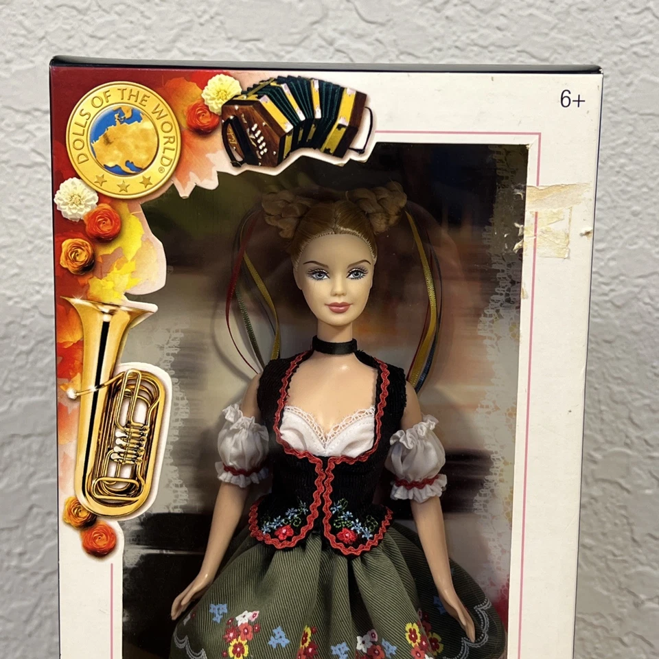 Muñeca Barbie Oktoberfest Festivales del Mundo 2006 Mattel J0929 Etiqueta Rosa Foto 2 de 4