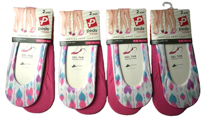 #ad 8 Pairs Peds Ladies Ultra Low Cut No Show Liner Socks Comfort 5 10 Shoe Sz Pink $6.99