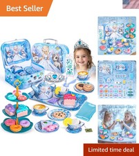 Complete Kids Pretend Play Tea Set - Princess Theme with Accessories Included