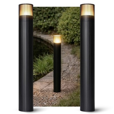 2x GAVALO Wegeleuchte IP44 geriffelt mit LED G9 Birne dimmbar 3W warmweiß Spot