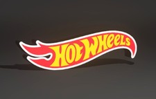 HOT WHEELS LOGO LED LIGHT BOX SIGN VERY LARGE OVER 16" TRUSTED SELLER
