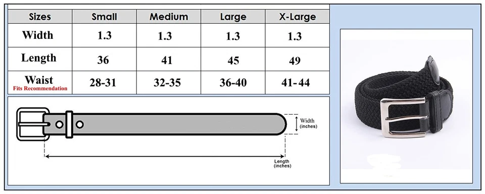 Canvas Elastic Stretch Multicolored Braided Belt 2041-Black-Lt - Image 4 of 4