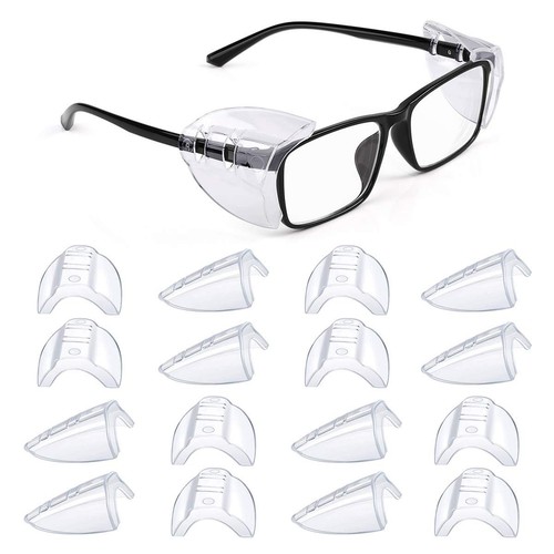 8 Pairs Eye Glasses Side Shields Flexible Slip on Side Shields for Safety Glass