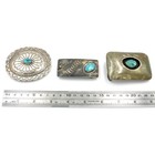 Southwest Sterling Turquoise 2.5 x 1.25-3 x 2.25" Belt Buckle Lot of 3 #S5635-2 — photo 8