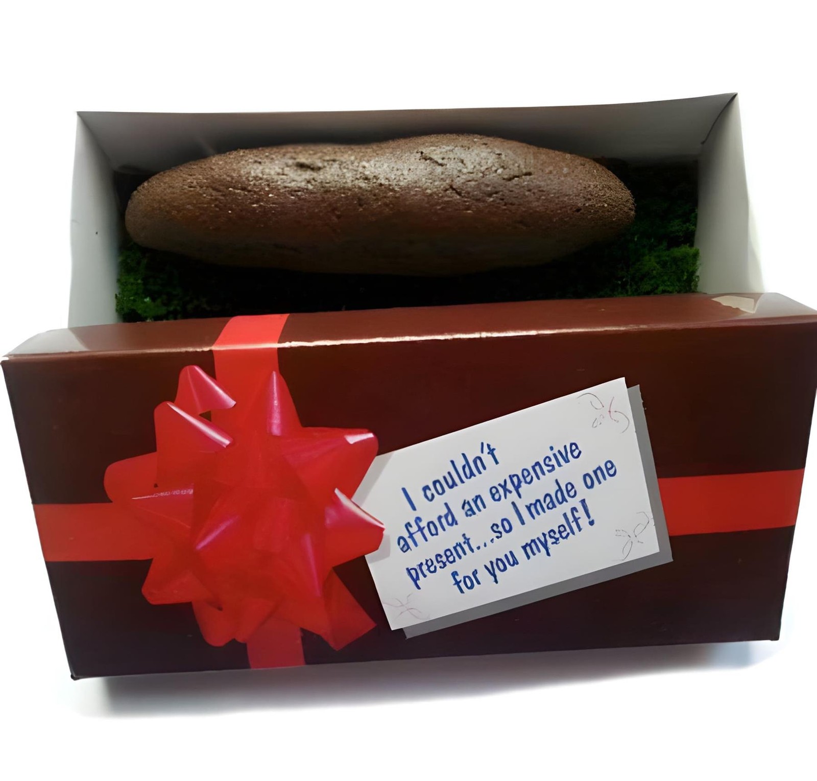 Joke Secret Santa Gift Wrapped Turd in a Box Funny Prank Fake Poo