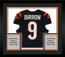 Framed Joe Burrow Bengals Signed GU #9 Black Jersey vs. Browns on 1/4/26 w/Inscs