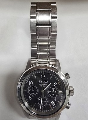 Seiko 6T63-00A0 Chronograph S/S Black Dial,New Battery | eBay