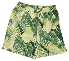 Janie And Jack Boys Size 16 Green Palm Swim Trunks UV Protection JJ 22 New