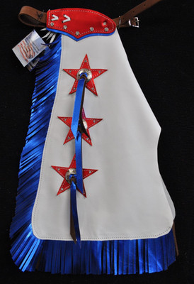 Custom Leather Kid's Chaps/Patriotic Rodeo Chaps/Made in USA
