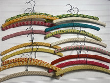 Wooden Hangers Vintage Eva Color Wrapped Swivel Necks Lot 16 Hanger Old