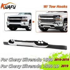 For 2016-2019 Chevrolet Silverado 1500 Front Bumper Valance W Chrome Skid Plate
