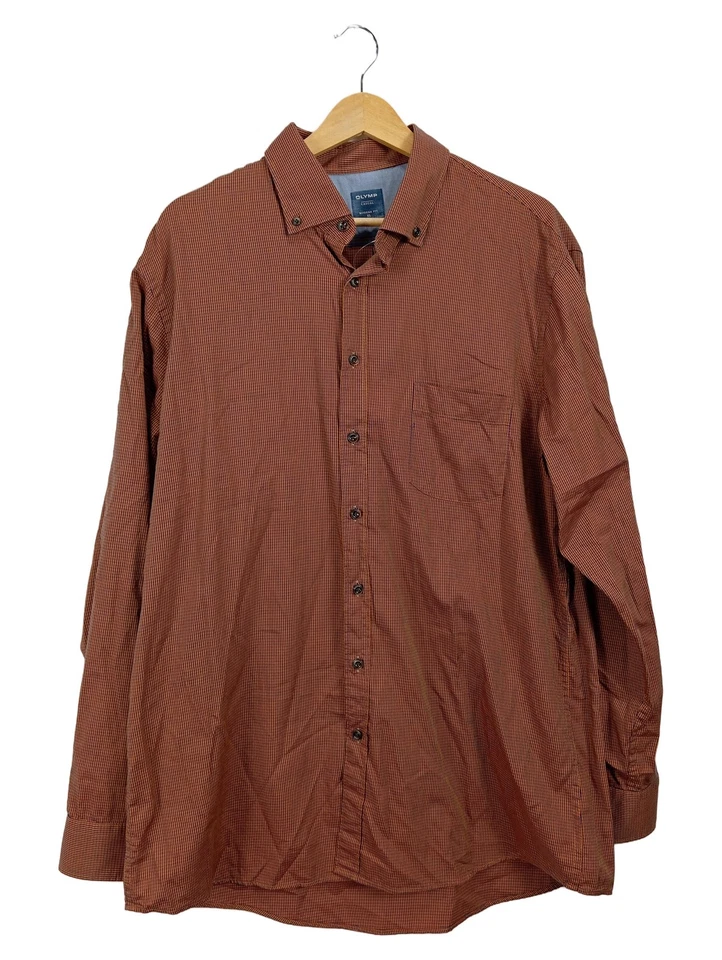OLYMP Chemise Habillée Homme Marron Carreaux Manches Longues (EU 52, INT XL) - Photo 1/4