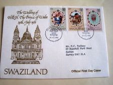 Swaziland 1981 Mariage royal sur couverture texturée FD ....8-5