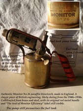 Vintage Parafin blowtorch MONITOR no.26 Working pump