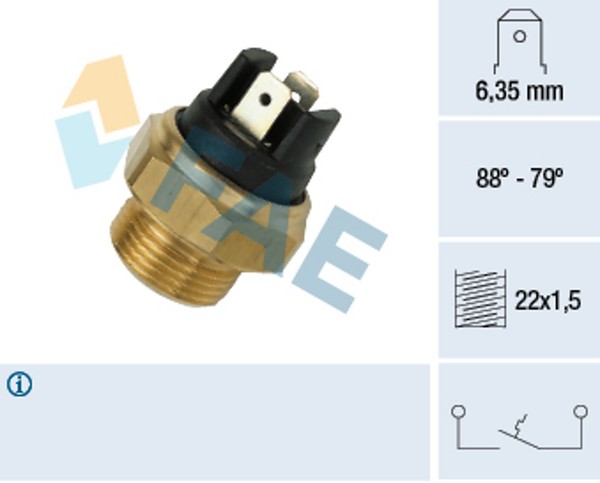 FAE Thermoschalter Temperaturschalter KüHlerlüFter 37340 FüR Samba CitroËN Visa-image