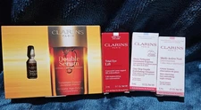 Clarins Paris Full Skin Care Routine Sample Lot, 4 Products- NEW