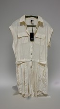 Kut From The Kloth Remi Romper Women’s Medium Ivory Button Front Utility NWT