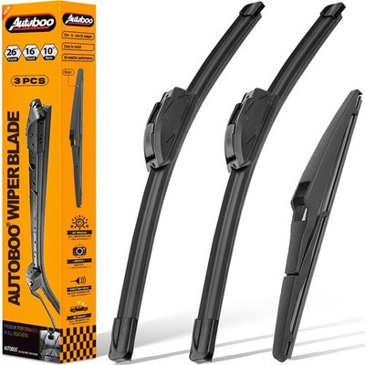 AUTOBOO 26''+16'' Windshield Wipers with 10'' Rear Wiper Blade Replacement for T...