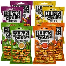 Huligan Pretzels Pieces Multipack Crisps 65g x Pack of 8 - Baked Pretzel Thins S