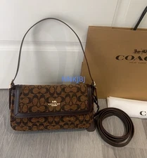 Etta Small Flap Shoulder Bag CCV65 Truffle color (brown)