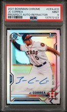 2021 BOWMAN CHROME PROSPECT AUTOS REFRACTOR #CPAJCO JC CORREA 381/499 PSA 9 AUTO