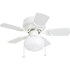 Prominence Home Hero, 28” Flush Mount Indoor LED Ceiling Fan with Light, White