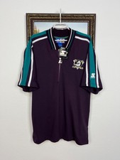 Vintage 90's Starter NHL Anaheim Mighty Ducks Baseball Jersey Shirt Mens Sz L