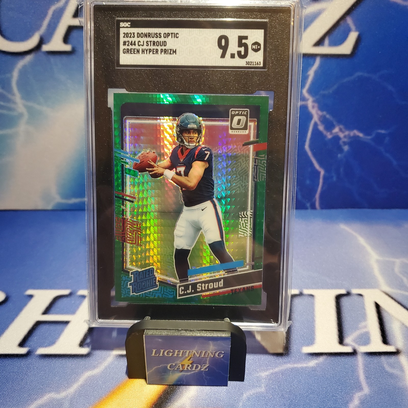 2023 Donruss Optic #244 CJ Stroud RC Rated Rookie Green Hyper SGC 9.5