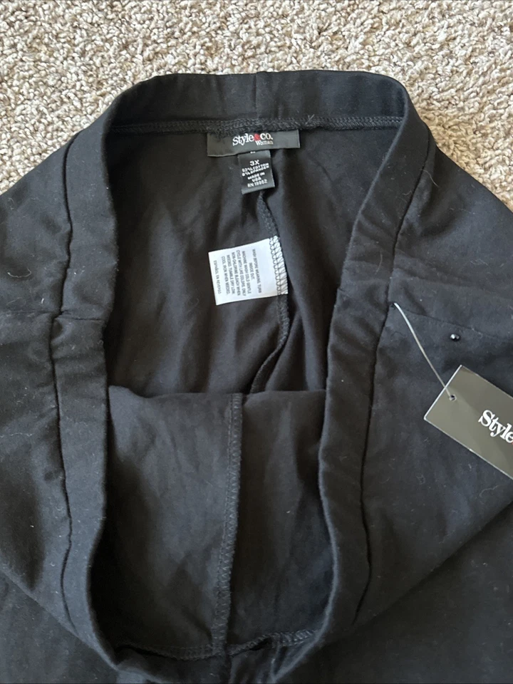 Nuevo con etiquetas Leggings Style & Co Mujer Talla Grande 3X (Medida 36X28) Tejido Negro Estrás Foto 4 de 4