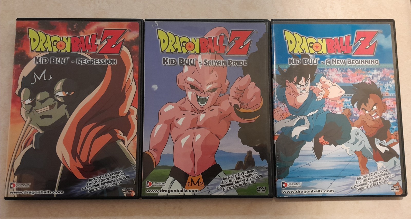 3 Dragon Ball Z Kid Buu Saga DVDs Funimation DBZ